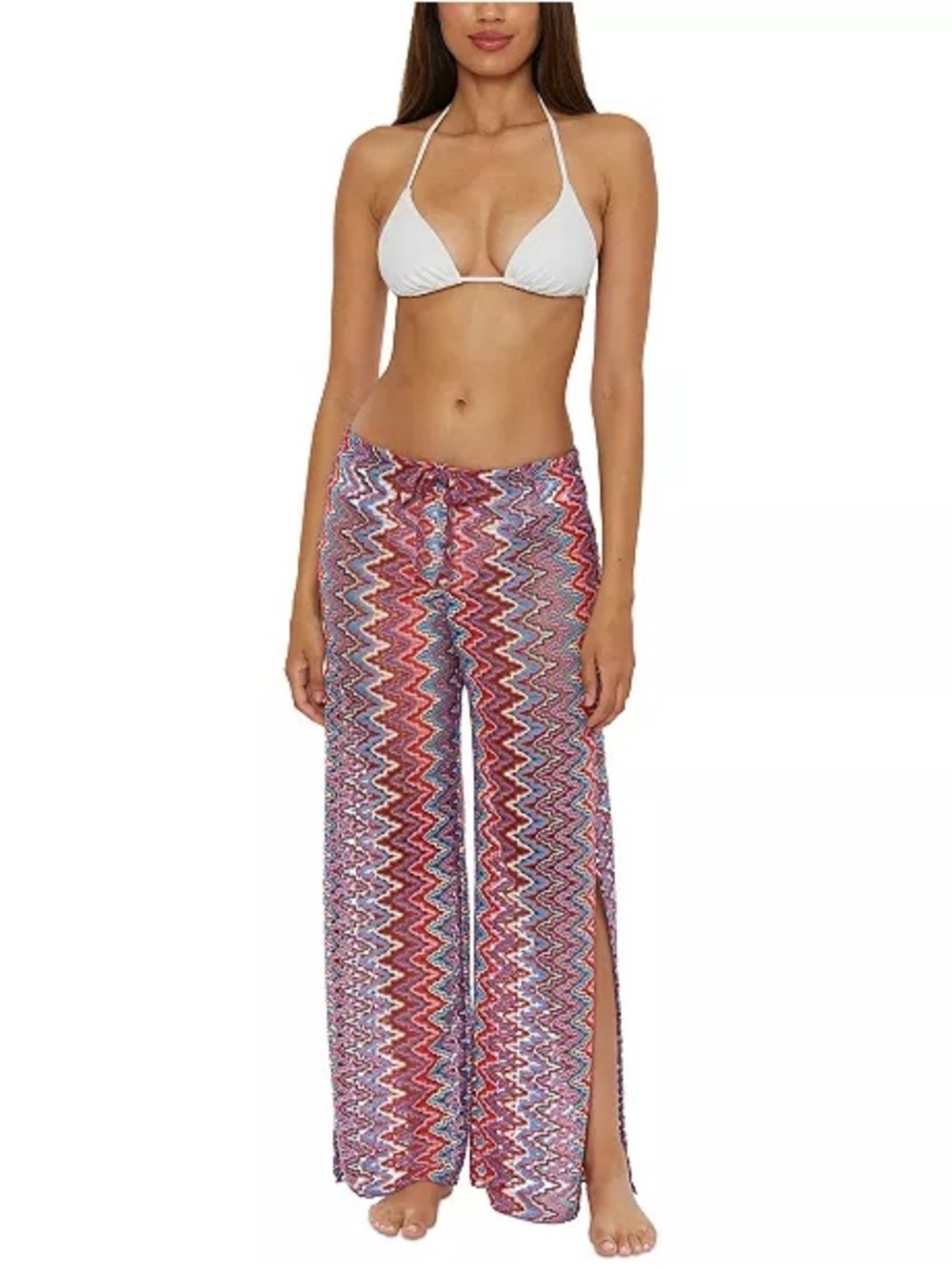 NWT BECCA Pink & Blue Zigzag Swim Coverup M